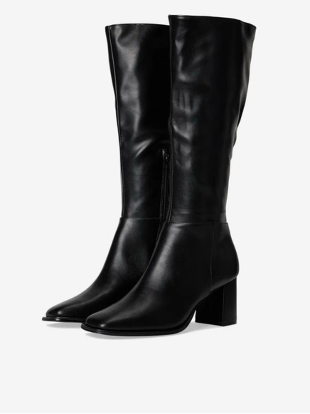 Steve Madden Black Knee-High Block Heel Boots - Picture 1 of 4